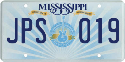 MS license plate JPS019