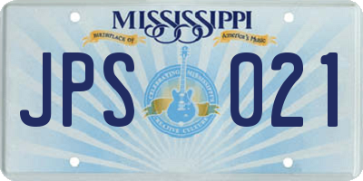 MS license plate JPS021