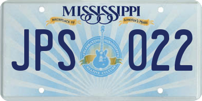 MS license plate JPS022