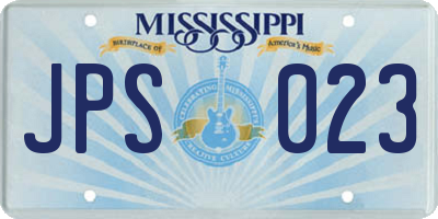MS license plate JPS023