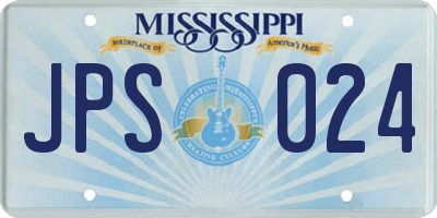 MS license plate JPS024