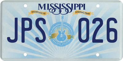 MS license plate JPS026