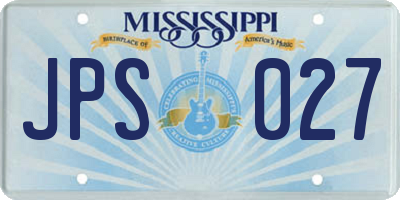 MS license plate JPS027