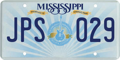 MS license plate JPS029