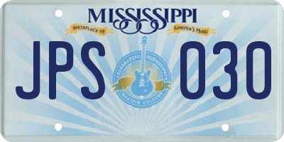 MS license plate JPS030