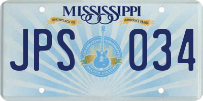 MS license plate JPS034
