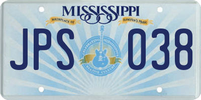 MS license plate JPS038
