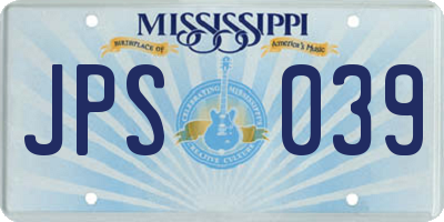 MS license plate JPS039
