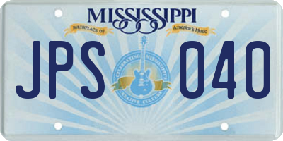 MS license plate JPS040