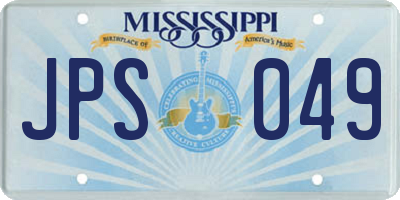 MS license plate JPS049