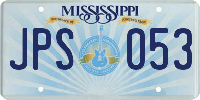 MS license plate JPS053