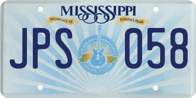 MS license plate JPS058