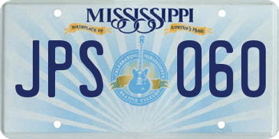MS license plate JPS060