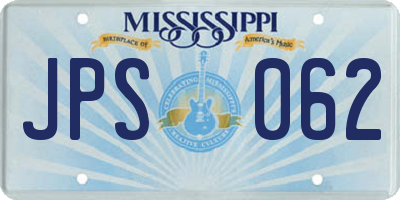 MS license plate JPS062