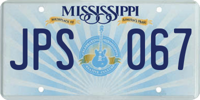 MS license plate JPS067