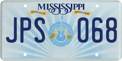 MS license plate JPS068
