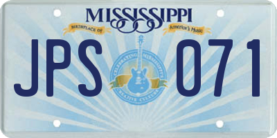MS license plate JPS071