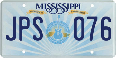 MS license plate JPS076