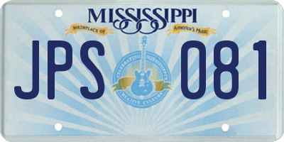 MS license plate JPS081