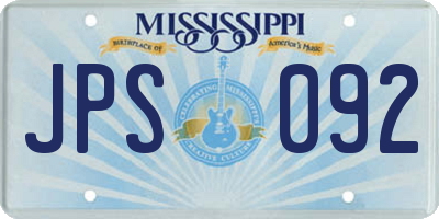 MS license plate JPS092