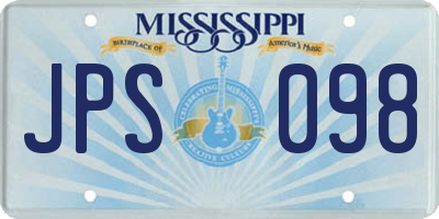 MS license plate JPS098