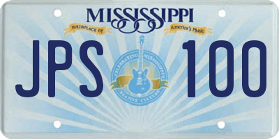 MS license plate JPS100
