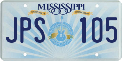 MS license plate JPS105