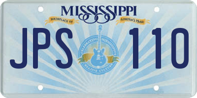 MS license plate JPS110