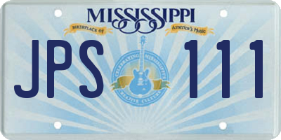 MS license plate JPS111
