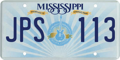 MS license plate JPS113