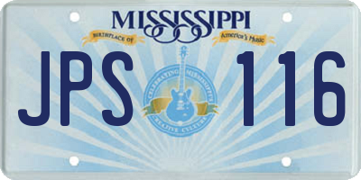 MS license plate JPS116