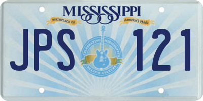 MS license plate JPS121