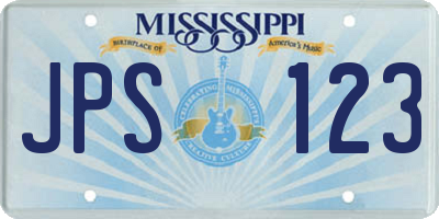 MS license plate JPS123