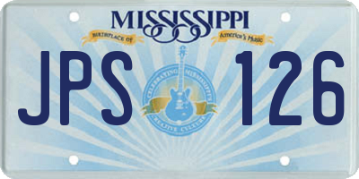 MS license plate JPS126