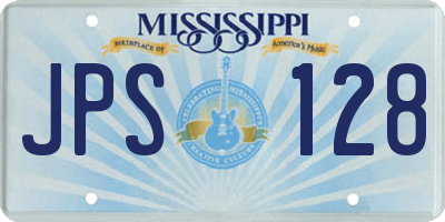 MS license plate JPS128