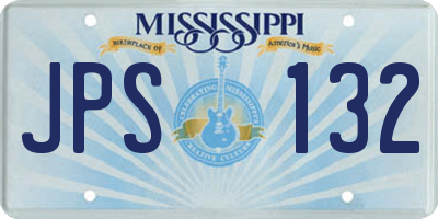 MS license plate JPS132