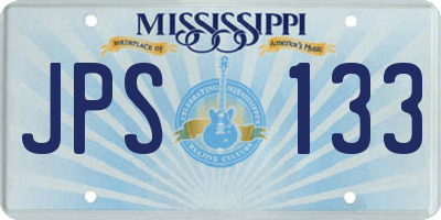MS license plate JPS133