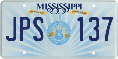 MS license plate JPS137