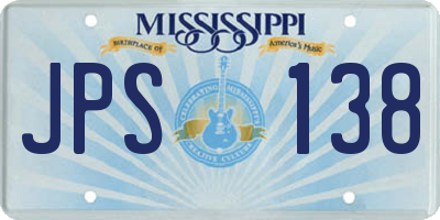 MS license plate JPS138
