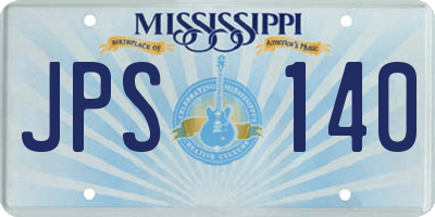 MS license plate JPS140
