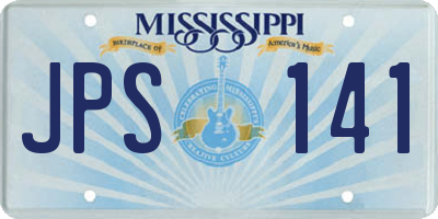 MS license plate JPS141
