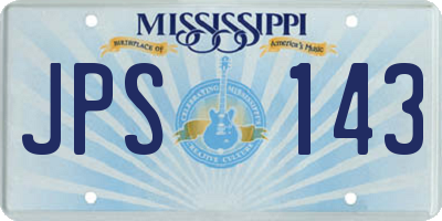 MS license plate JPS143