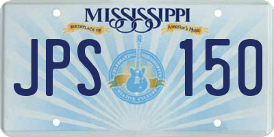 MS license plate JPS150
