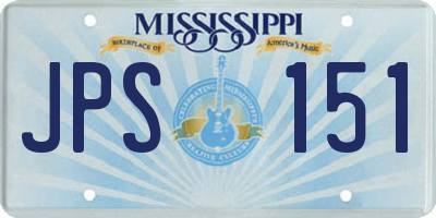 MS license plate JPS151