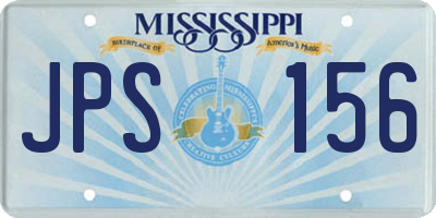MS license plate JPS156
