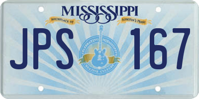 MS license plate JPS167