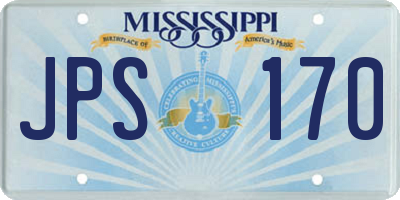 MS license plate JPS170