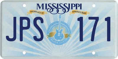 MS license plate JPS171