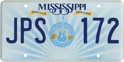 MS license plate JPS172