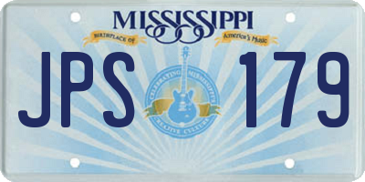 MS license plate JPS179